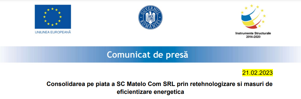 Comunicat demarare Matelo