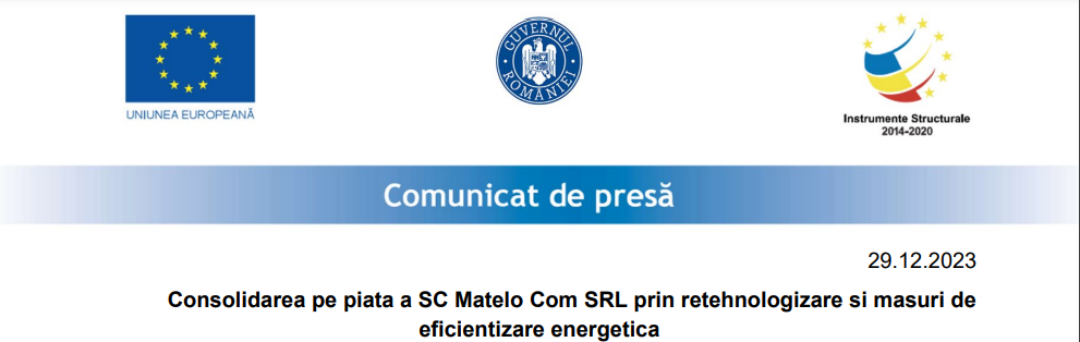 Comunicat finalizare Matelo